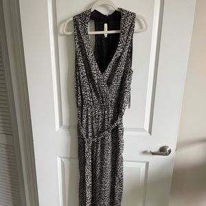 Tory Burch Black Tribal Silk Jumpsuit Large